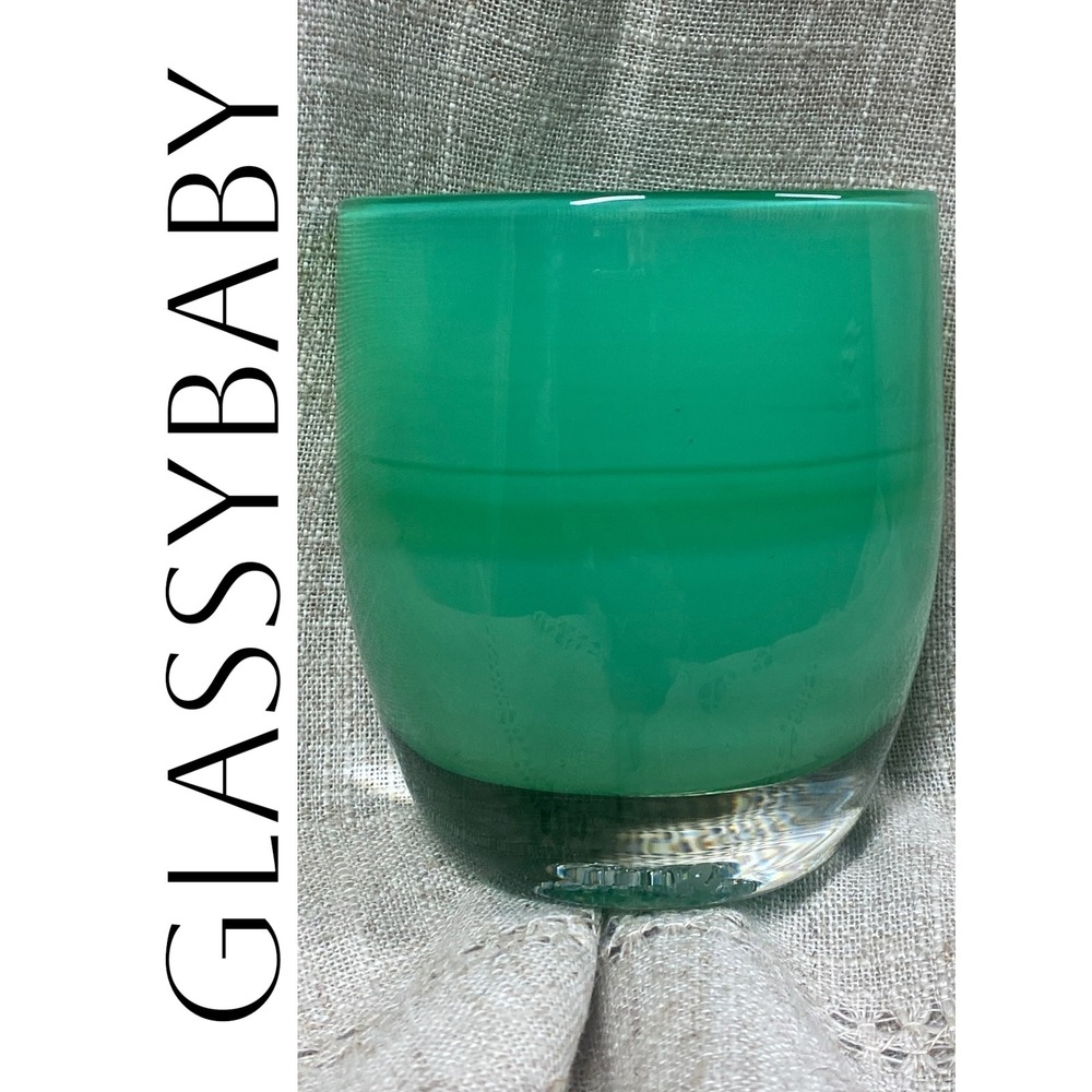 Glassybaby "Strength" Green Hand Blown Glass Candle Holder / Votive - Picture 7 of 9